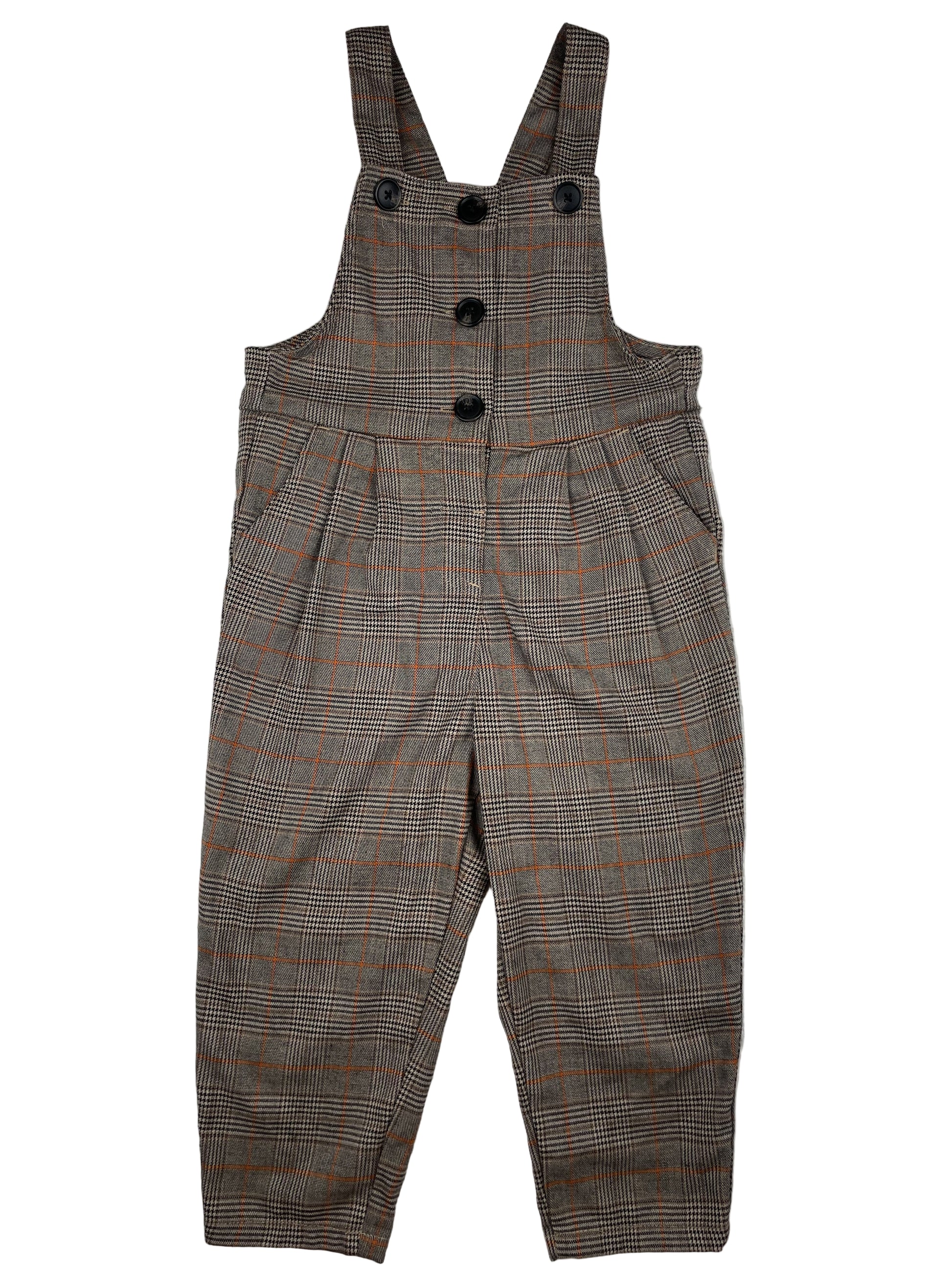 Karierte Next Latzhose, Größe 104, 4 Jahre – front