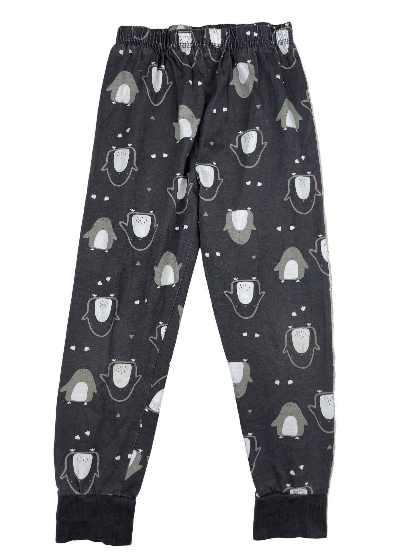 Graue Schlafanzughose mit Pinguin-Print, Größe 5–6 Jahre (110–116) – front