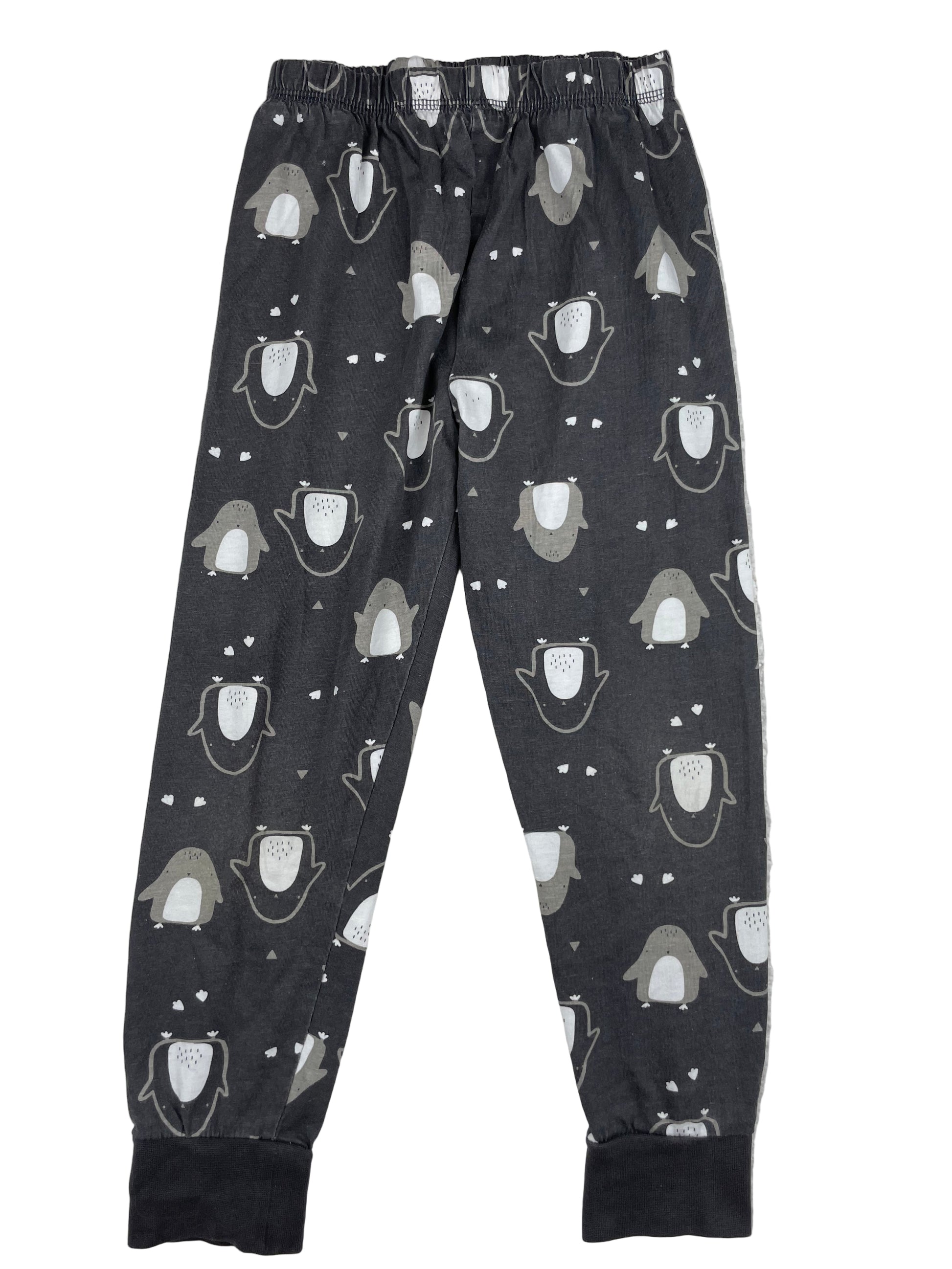 Graue Schlafanzughose mit Pinguin-Print, Größe 5–6 Jahre (110–116) – front