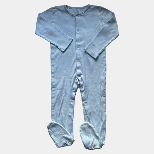 Hellblauer Baumwoll-Overall für Kinder, Größe 18-24 Monate, Marke George – front