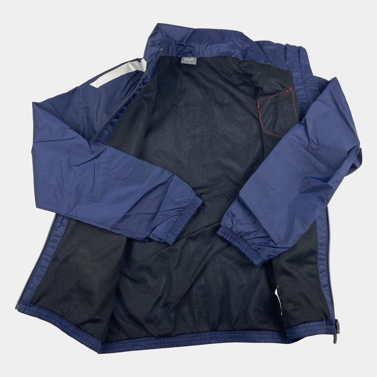 Blaue Puma Sportjacke für Kinder mit Vereinslogo und Reißverschluss, Größe 9-10 Jahre – inside