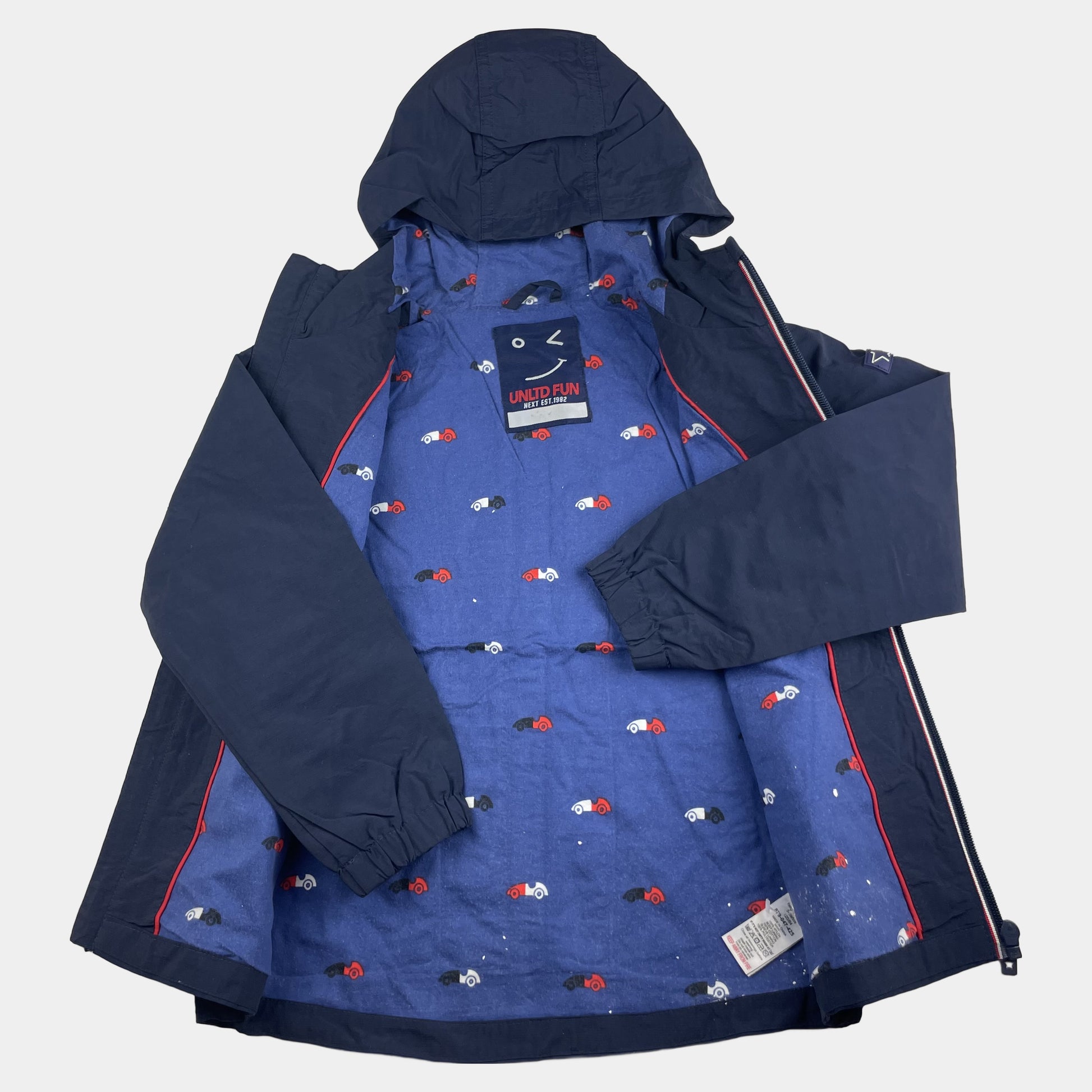 Dunkelblaue Next Regenjacke für Kinder, Größe 5-6 Jahre. – inside