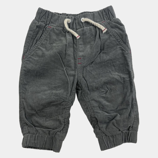 Graue Cordhose mit elastischem Bund und Kordelzug – front