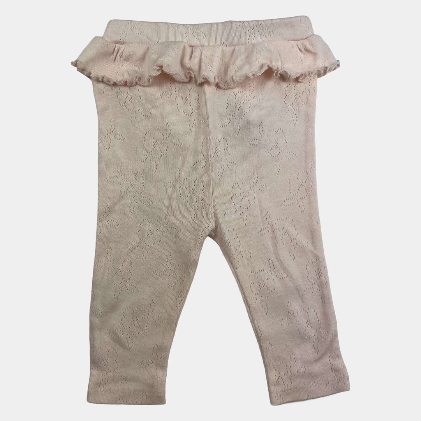 Rosa Strickhose mit Rüschen – front