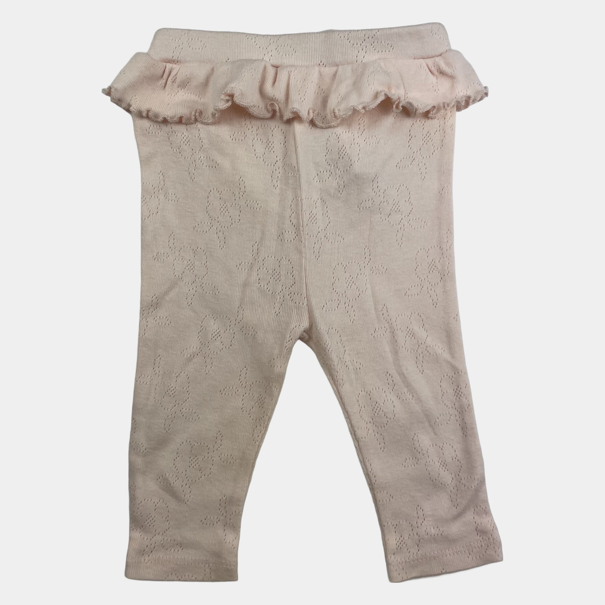 Rosa Strickhose mit Rüschen – front