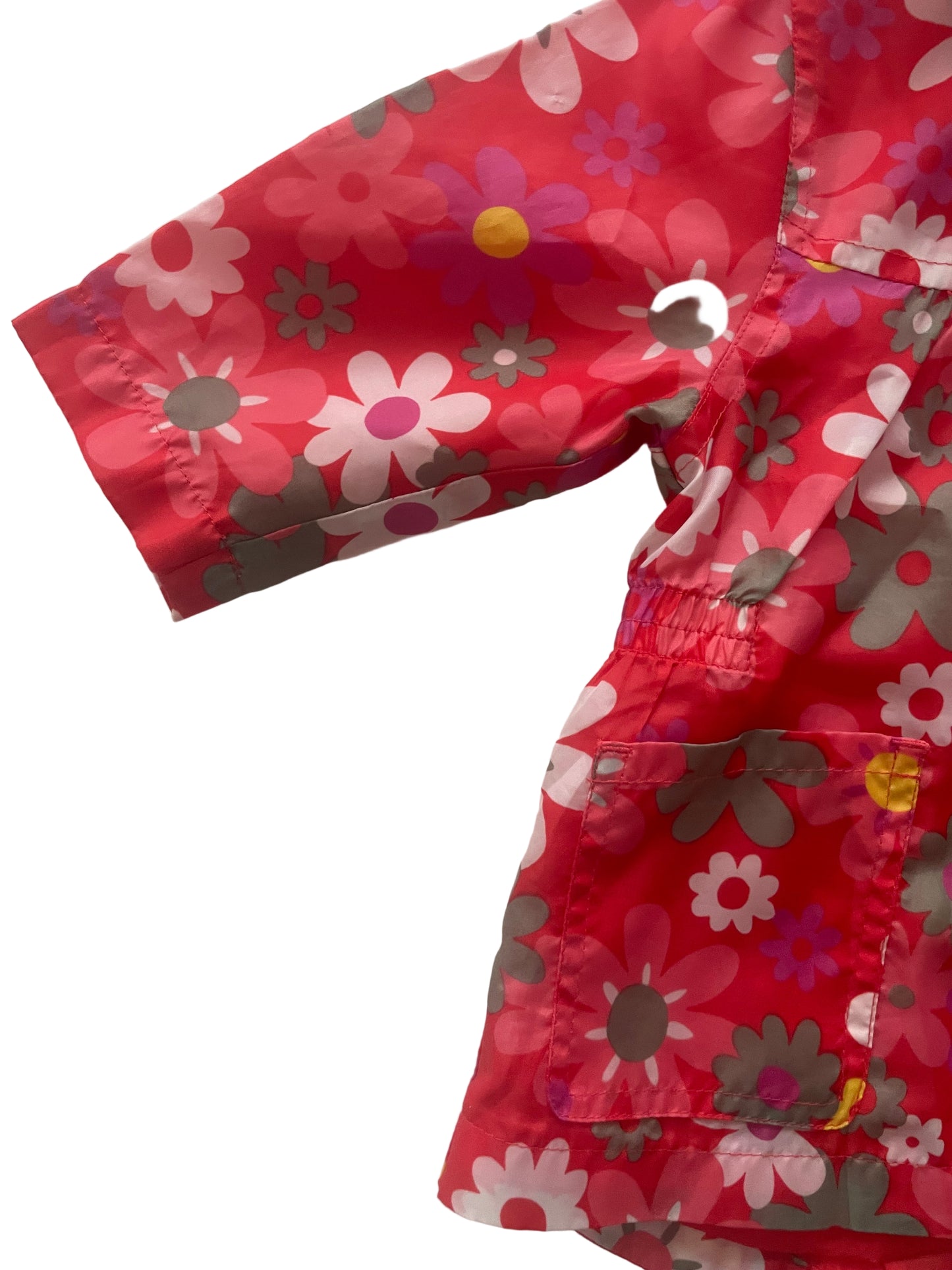 Next Baby Jacke mit Kapuze, Blumenmuster in Rot/Rosa, Größe 3–6 Monate – detail