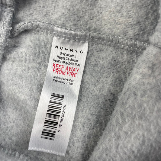 Graue Fleece-Hose für Kleinkinder mit elastischem Bund.