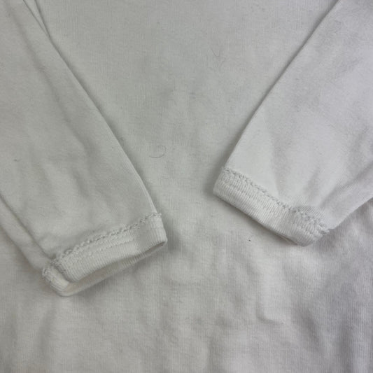 Weißer Langarm-Body aus Baumwolle, Größe 24m/86cm, Zustand sehr gut – sleeve