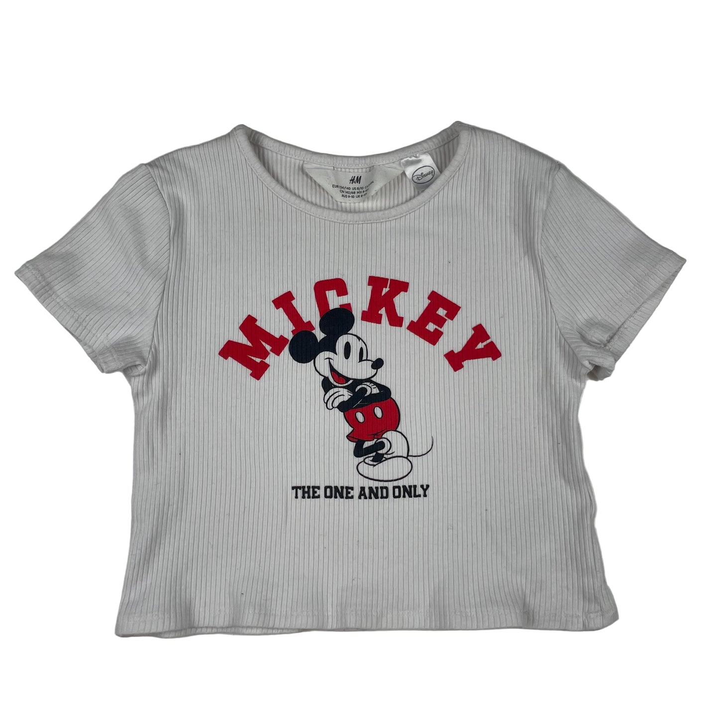 Weißes H&M Disney Mickey Mouse T-Shirt, Größe 134/140 – front