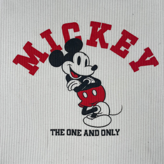 Weißes H&M Disney Mickey Mouse T-Shirt, Größe 134/140 – detail