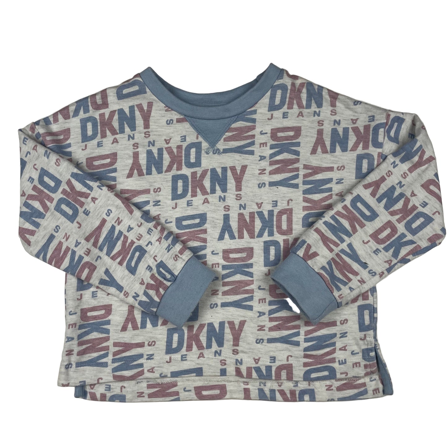DKNY Girls Loungewear Sweatshirt, grau/blau, Größe 4T (ca. 104) – front