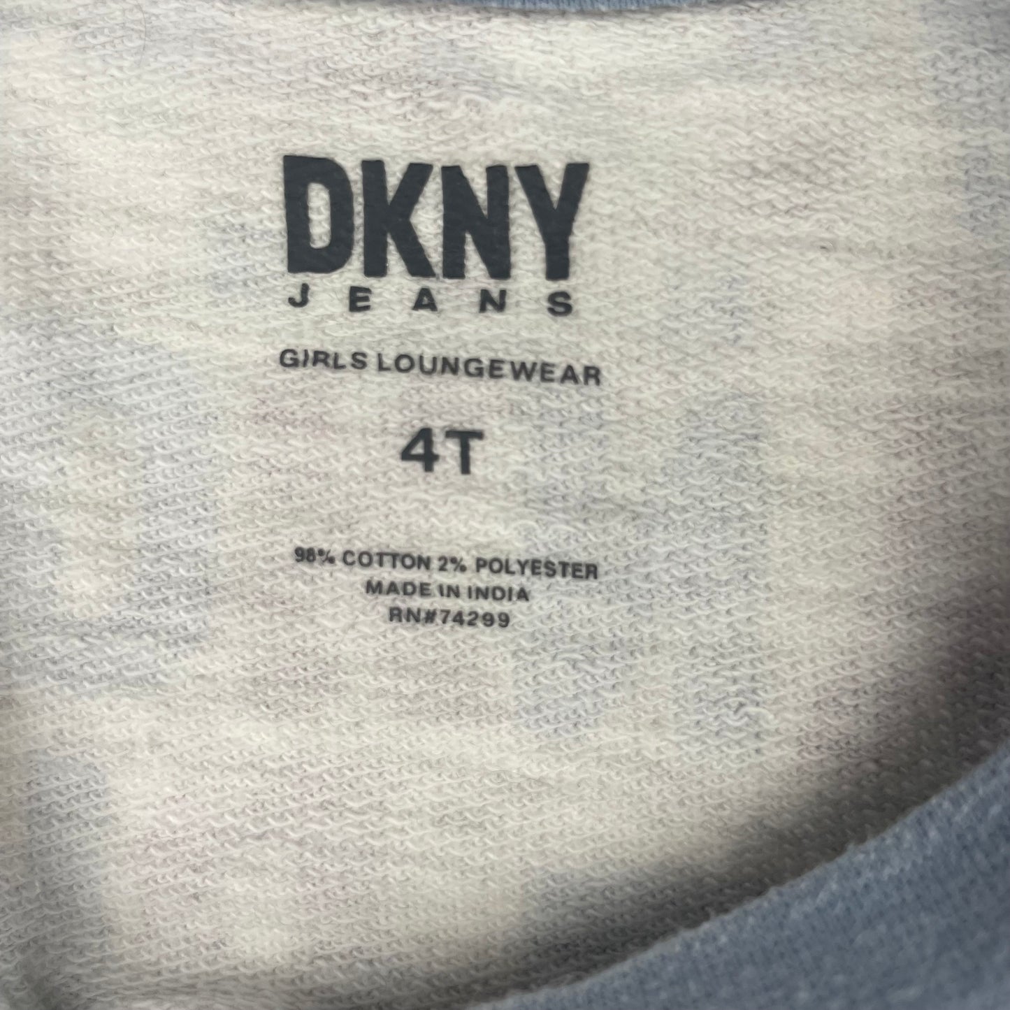 DKNY Girls Loungewear Sweatshirt, grau/blau, Größe 4T (ca. 104)