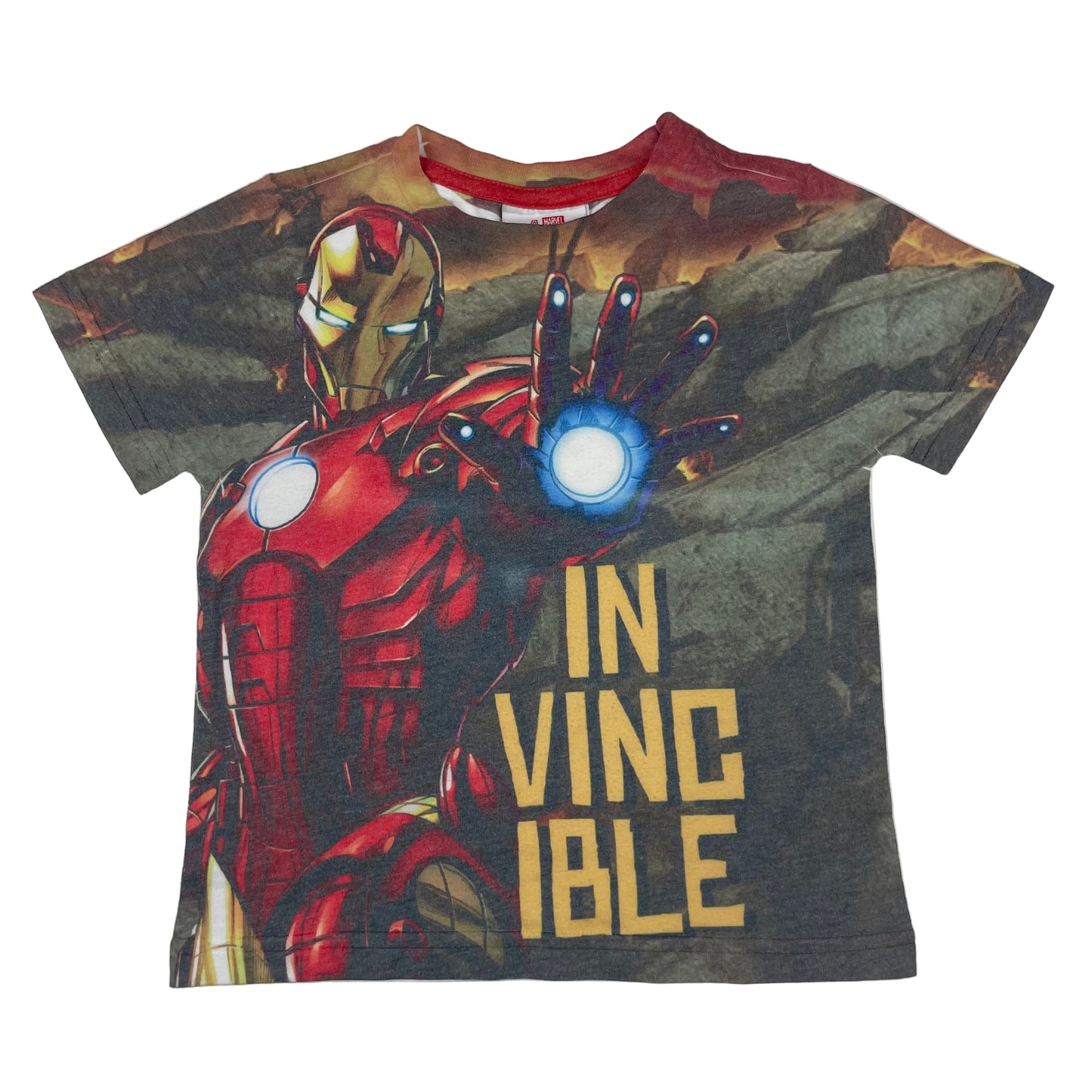 Marvel Avengers Iron Man T-Shirt, grau/rot, 2–3 Jahre – front