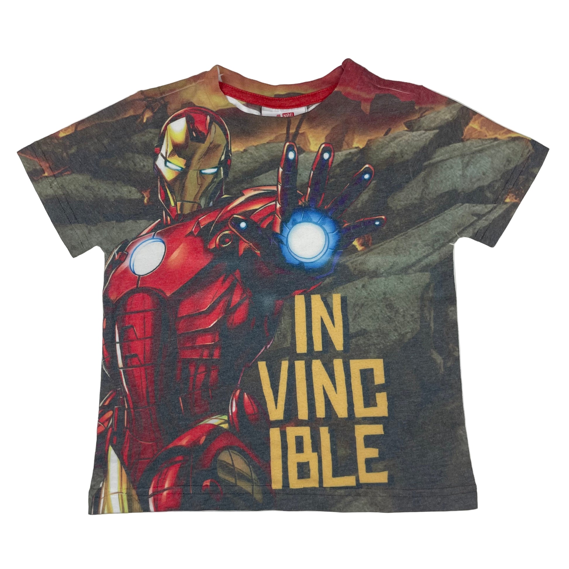Marvel Avengers Iron Man T-Shirt, grau/rot, 2–3 Jahre – front