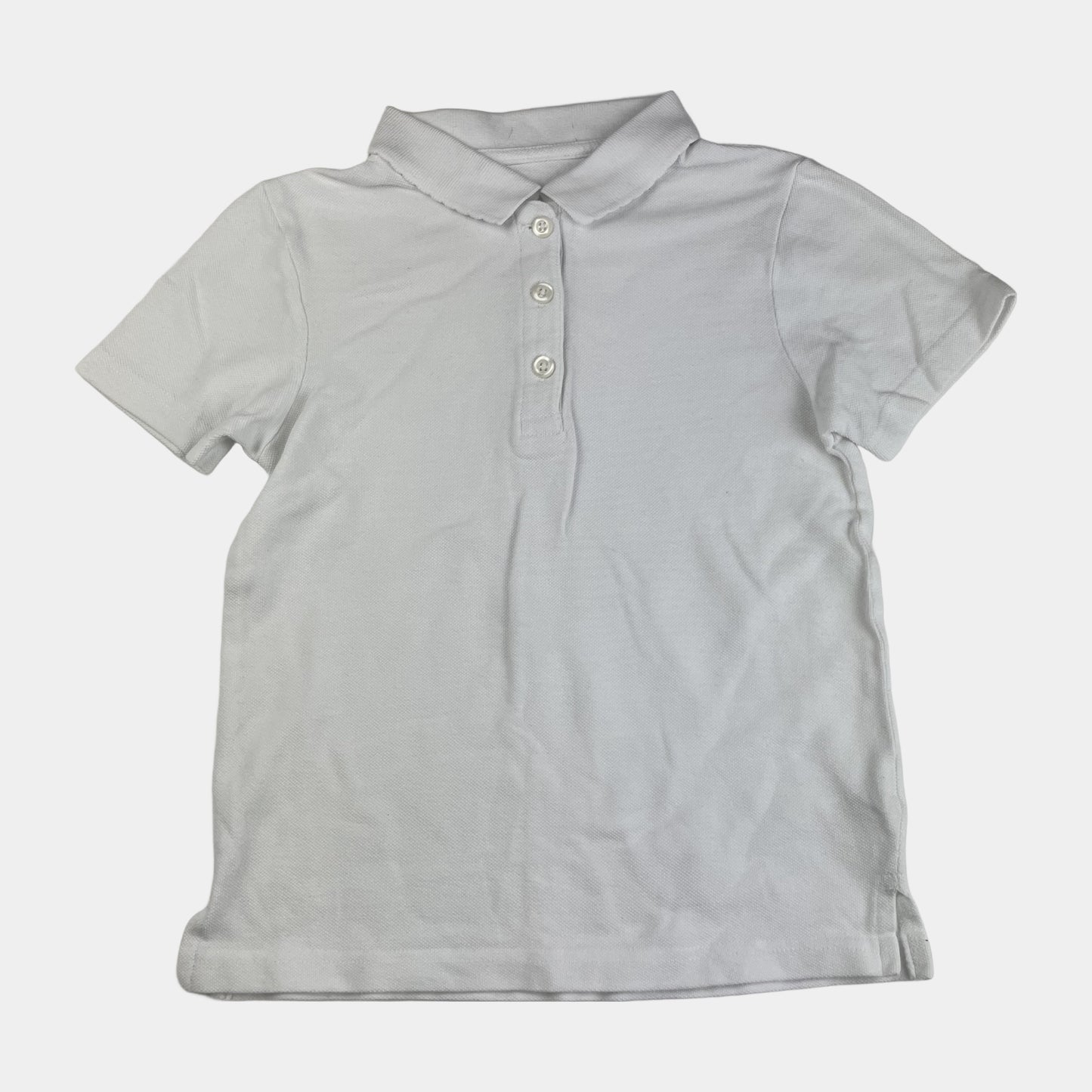 Weißes Poloshirt aus Baumwolle für Kinder, Größe 7-8 Jahre – front