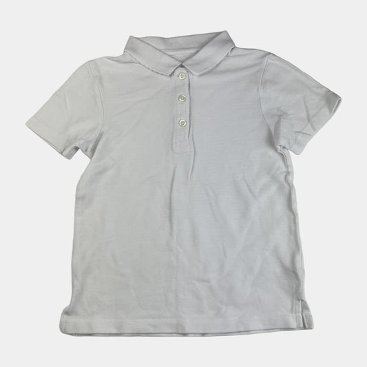Weißes Poloshirt aus Baumwolle für Kinder, Größe 7-8 Jahre – front