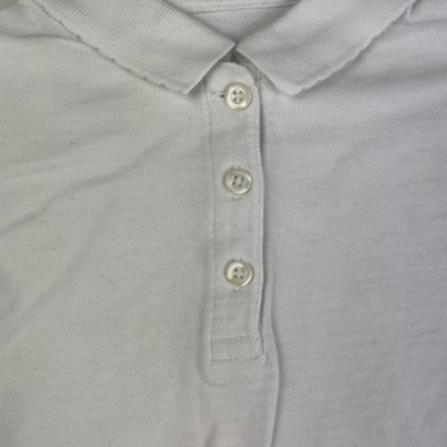 Weißes Poloshirt aus Baumwolle für Kinder, Größe 7-8 Jahre – detail