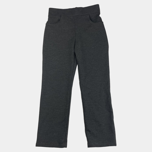 Graue Jerseyhose für Kinder mit geradem Bein. – front