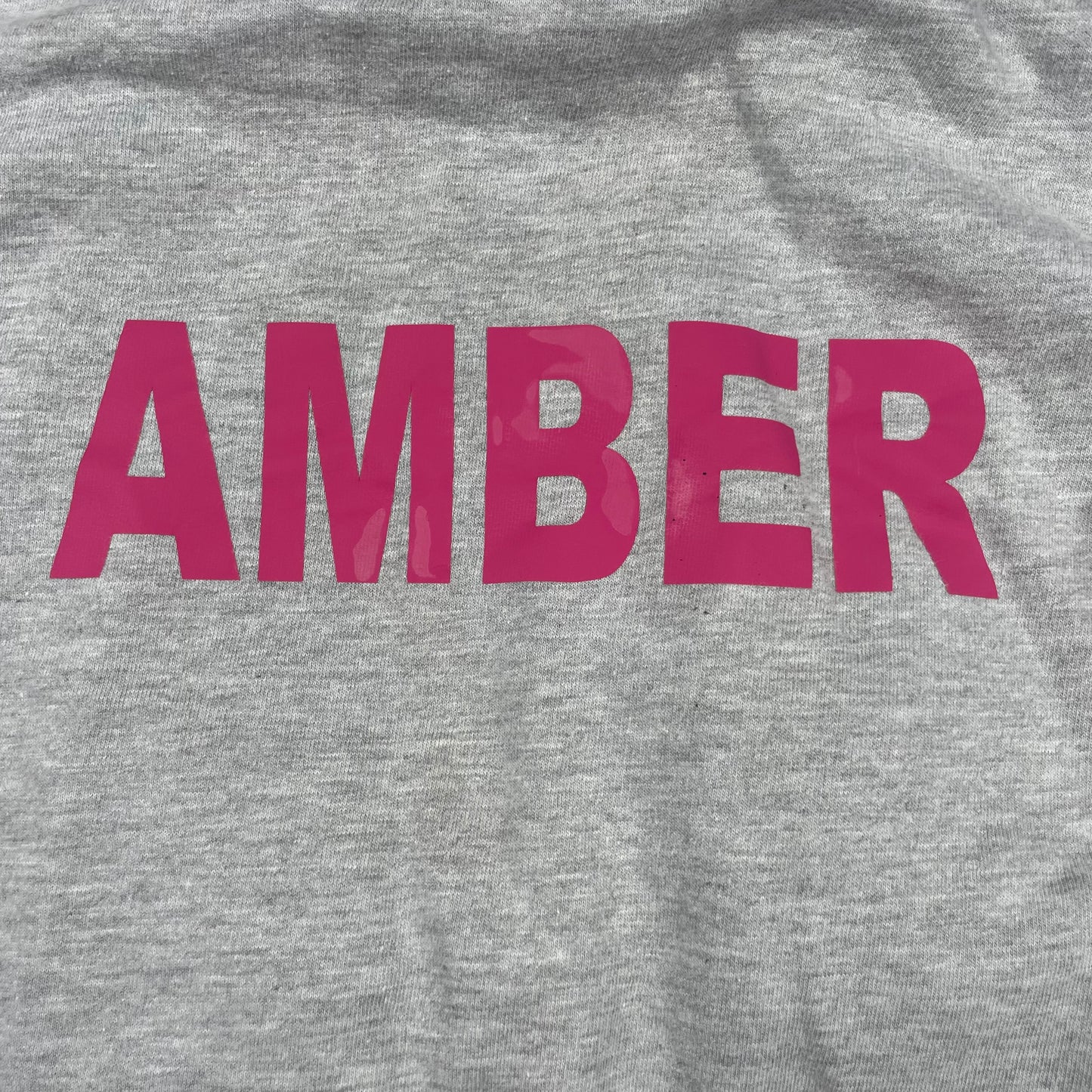 Graues Kinder-Hoodie mit Chance Dance Crew Aufdruck und AMBER-Rückenprint, Größe 5–6 Jahre