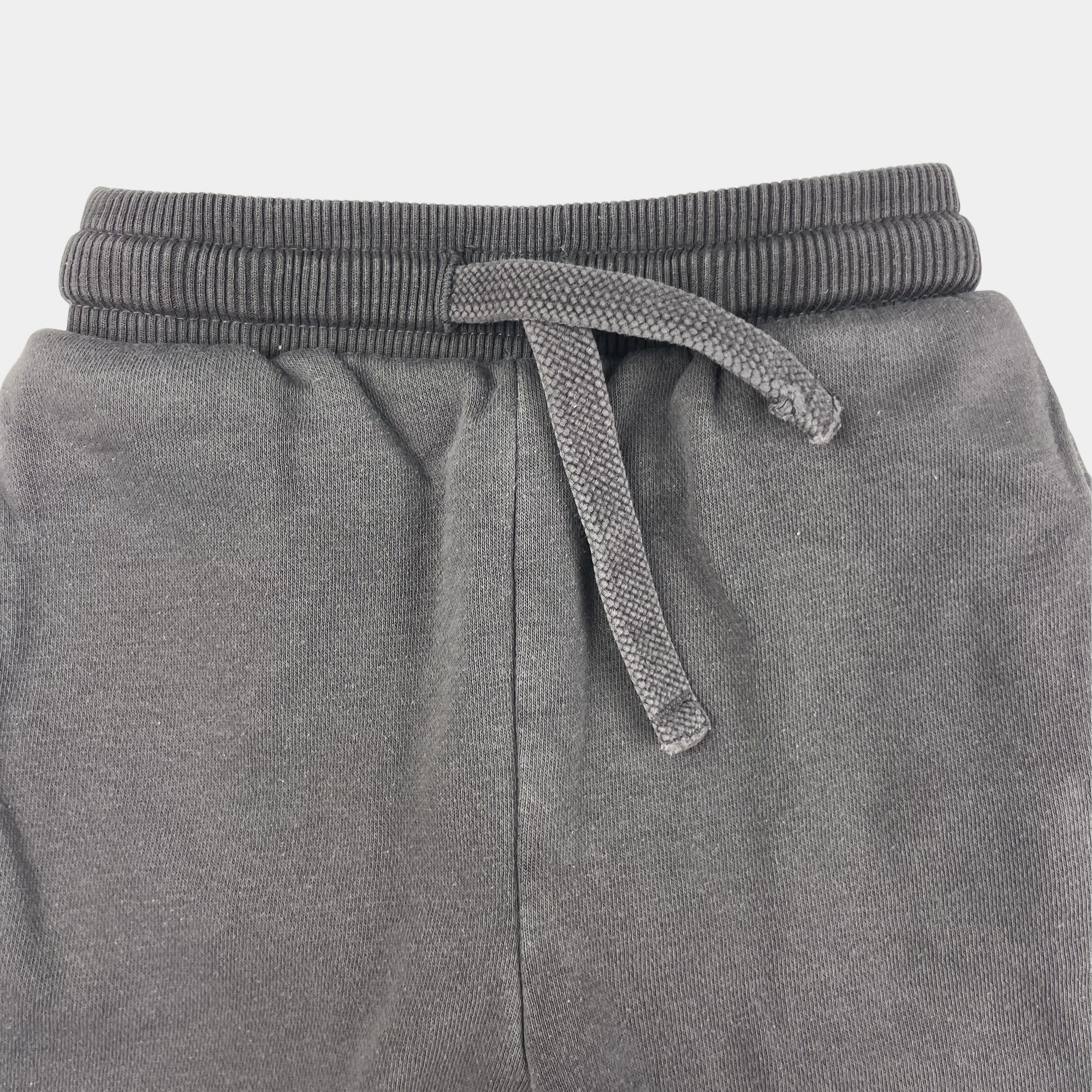 Graue Jogginghose aus Fleece mit elastischem Bund und Kordelzug – fabric