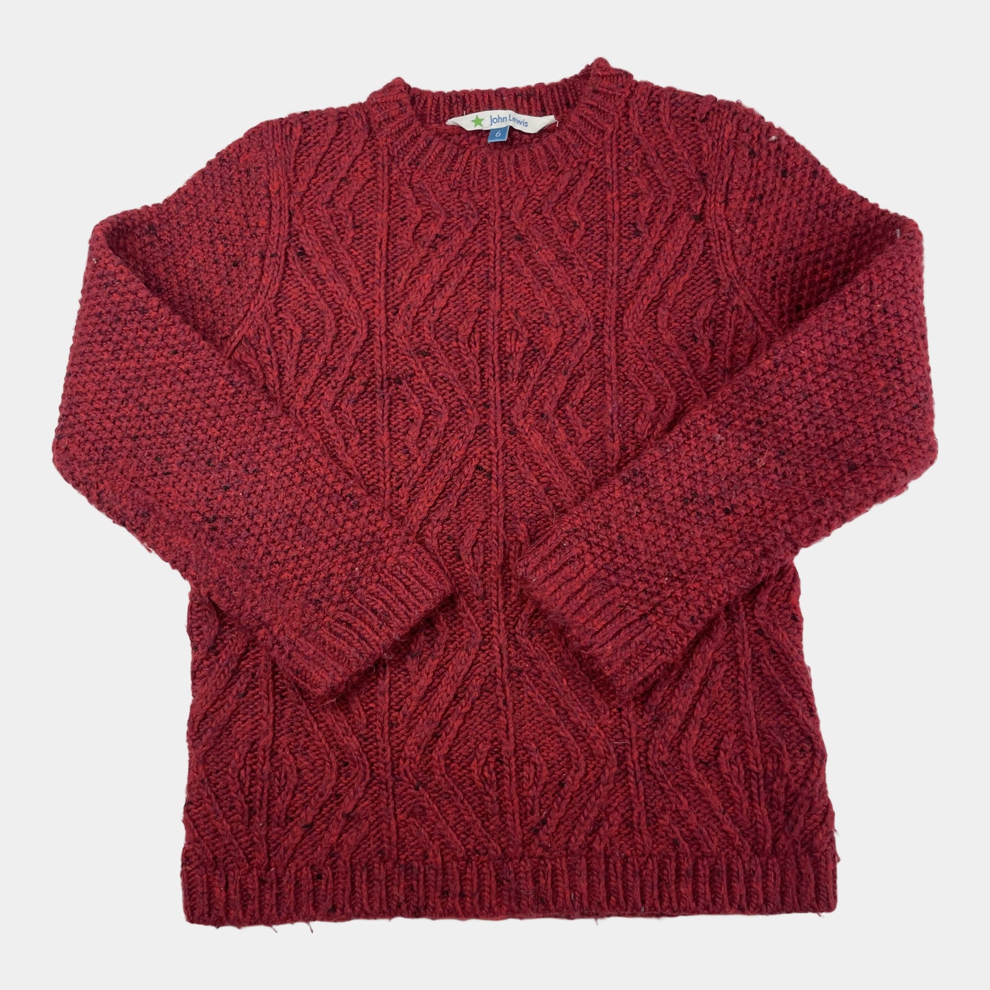 Roter Strickpullover für Jungen aus Acrylmischung in Größe 6 Jahre – front