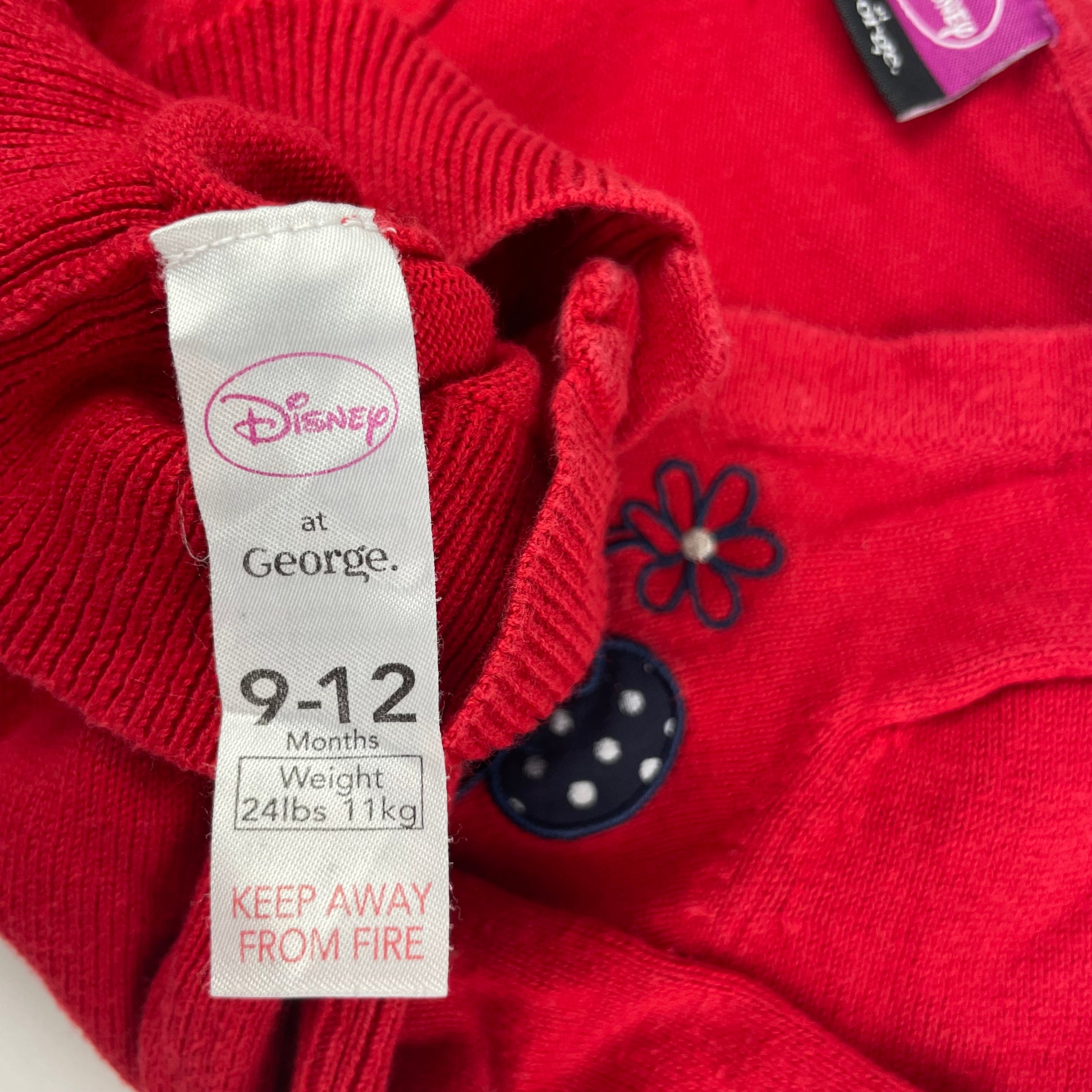 Rote Strickjacke mit Minnie-Motiv für 9-12 Monate – label