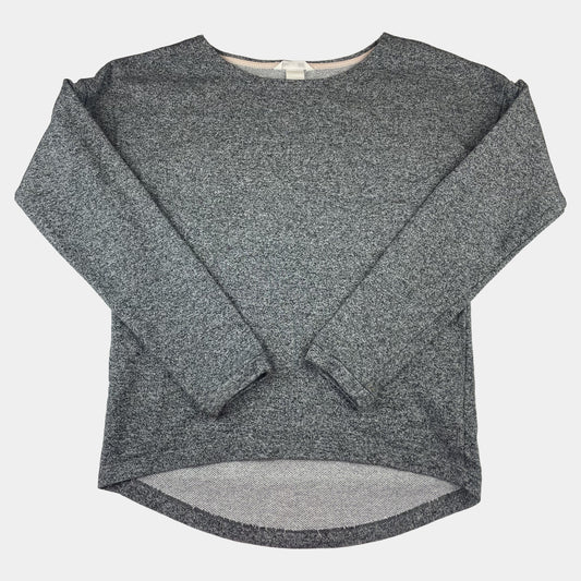 Grauer Pullover aus Baumwolle für Kinder, Größe 12-14 Jahre (158/164) – front