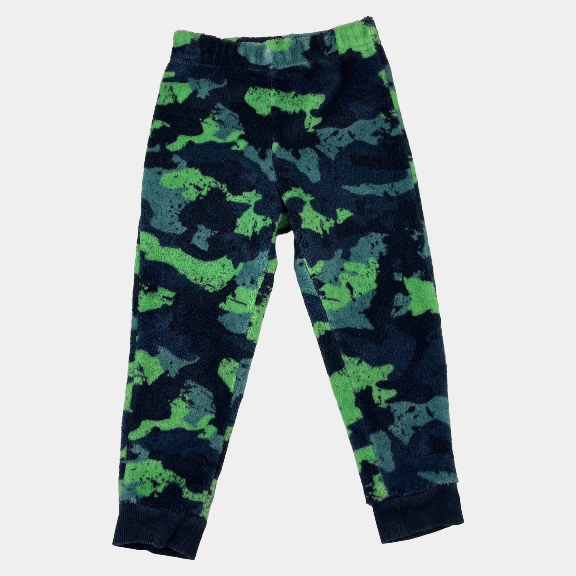 Grüne Fleecehose mit Camouflage-Muster für Jungen – front