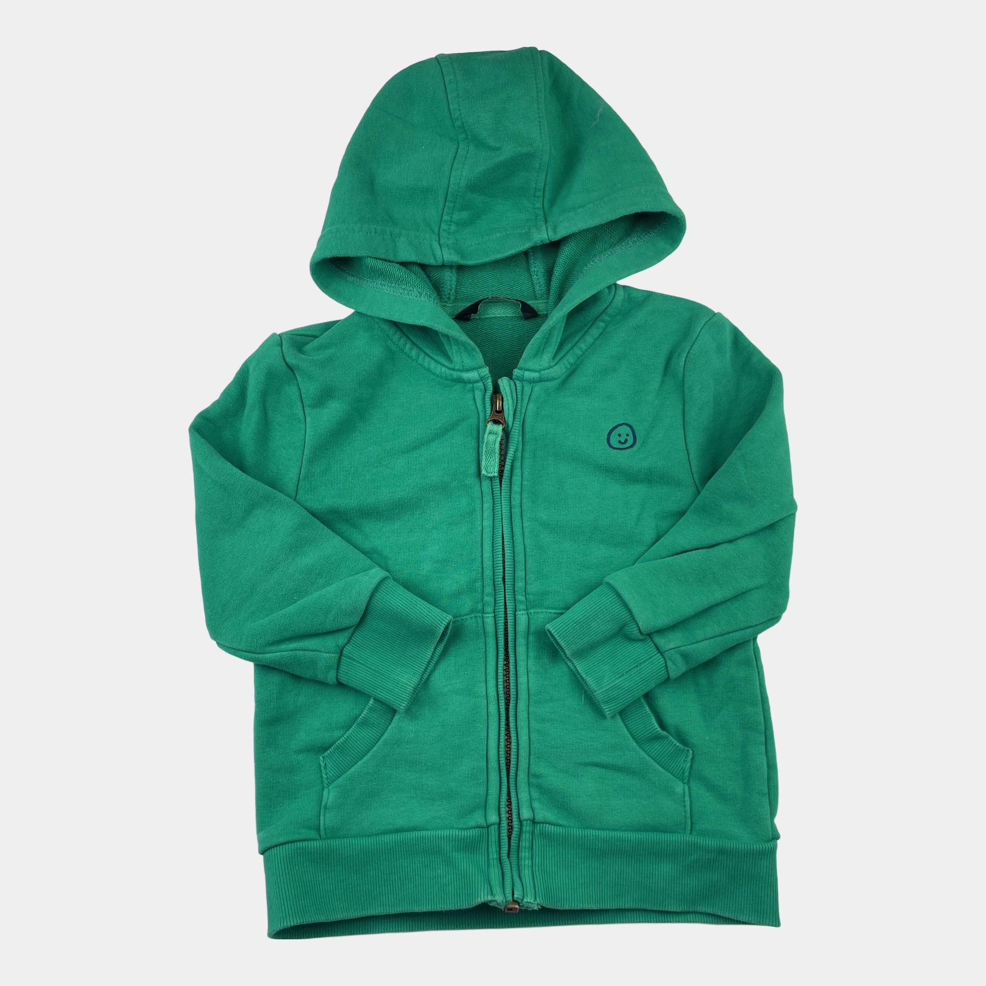 Grüne Sweatjacke mit Kapuze und Reißverschluss von George. – front
