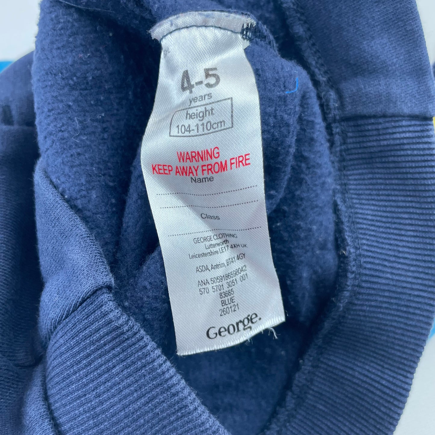 Blaues Sweatshirt mit Reißverschluss und Streifen für Kinder – label