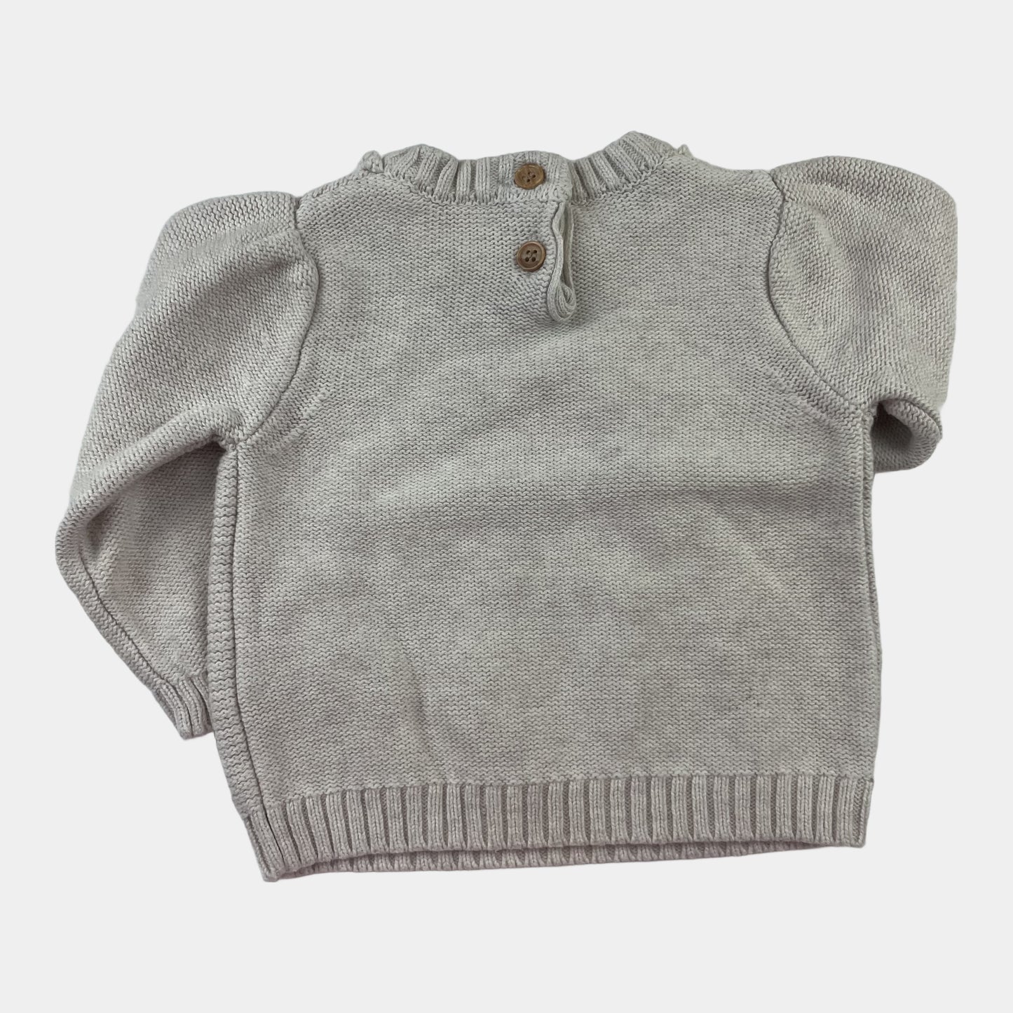 Cremefarbener Nutmeg Baby Pullover mit Blumen- und Bienenmotiv, 3-6 Monate – back