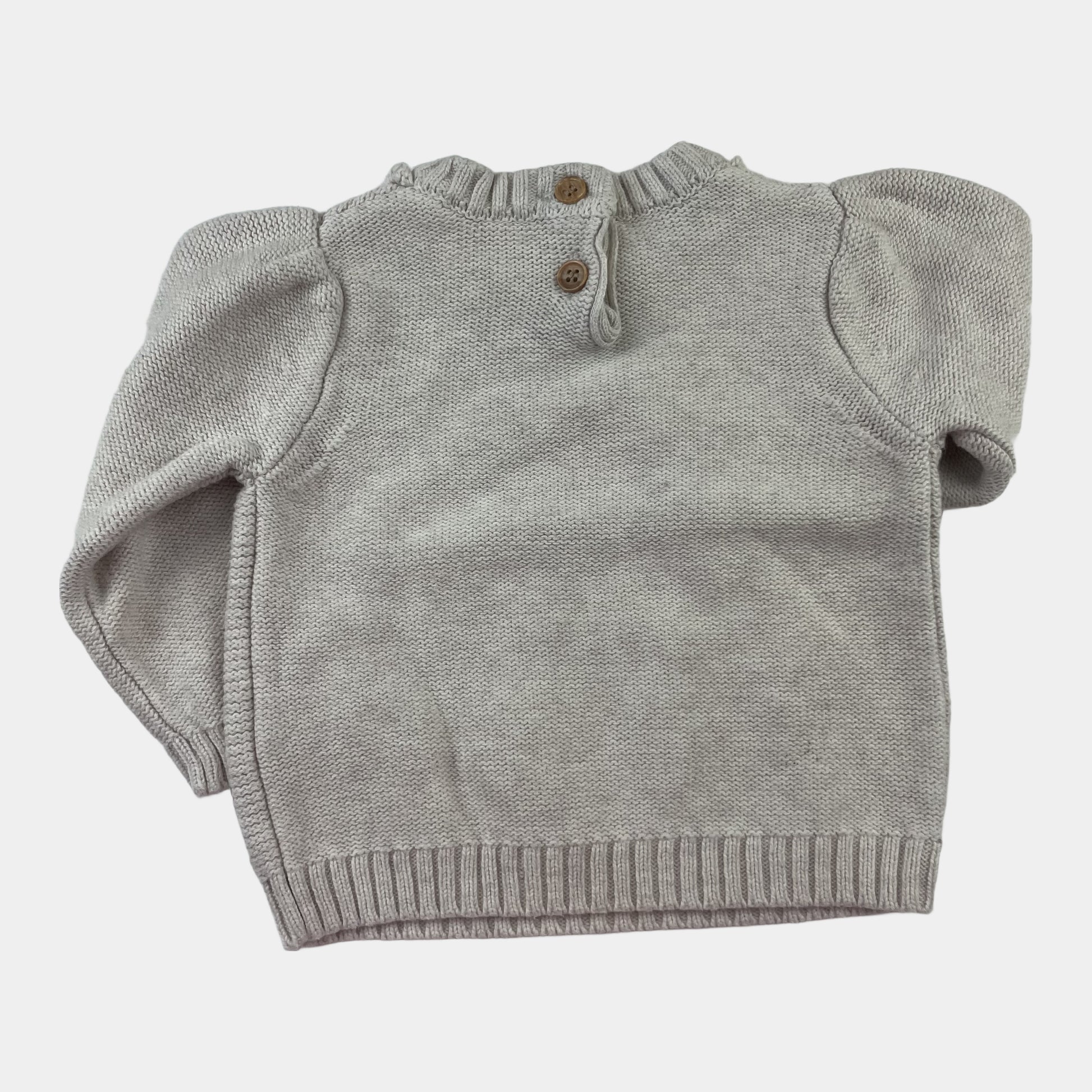 Cremefarbener Nutmeg Baby Pullover mit Blumen- und Bienenmotiv, 3-6 Monate – back