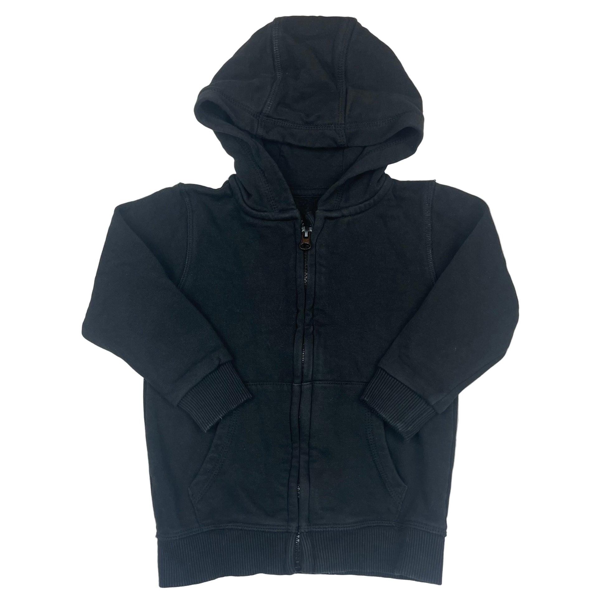 Schwarze Kapuzenjacke von George mit Reißverschluss, Größe 1½–2 Jahre – front