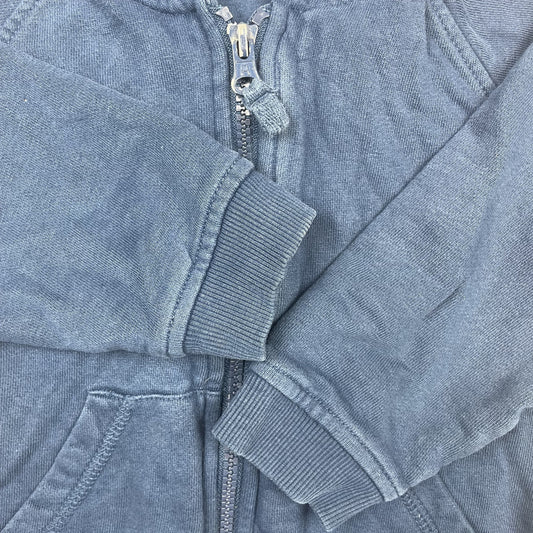 Dunkelblaue Kinder-Sweatjacke mit Kapuze und Reißverschluss von Matalan, Größe 3–4 Jahre – detail