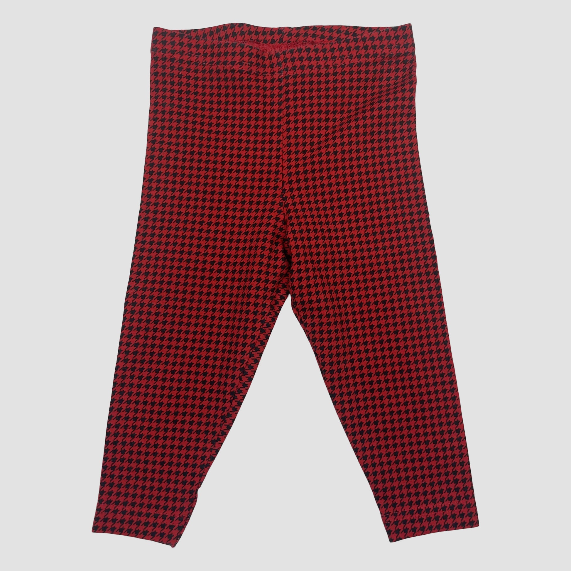 Rote-schwarze Hahnentritt-Leggings von Carter’s, Größe 18 Monate – front